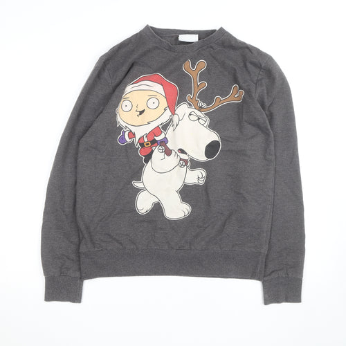 Family Guy Men's Grey Christmas Graphic Sweatshirt Size L