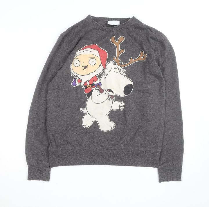 Family Guy Men's Grey Christmas Graphic Sweatshirt Size L