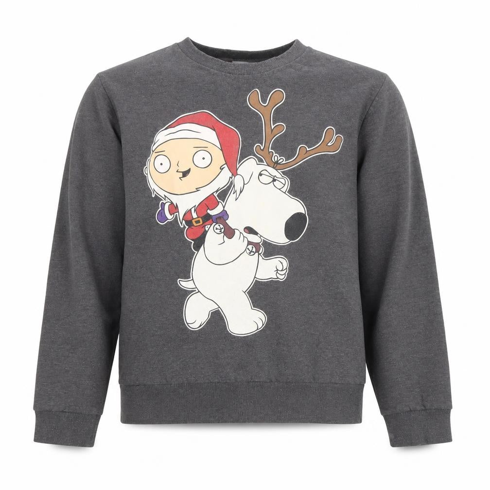 Family Guy Men's Grey Christmas Graphic Sweatshirt Size L