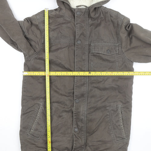 Old Navy Men's Brown Hooded Parka Jacket XL Cotton Lined