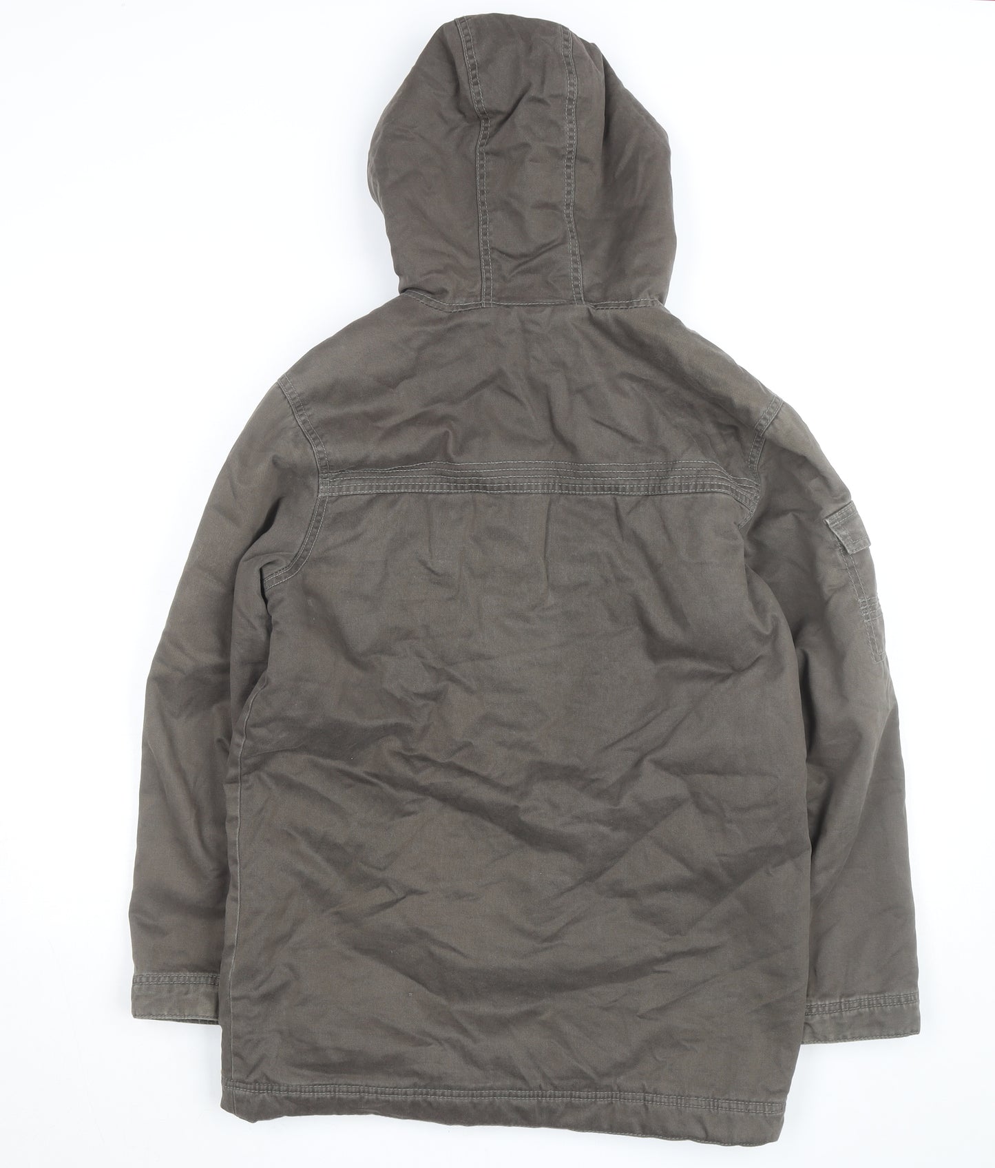 Old Navy Men's Brown Hooded Parka Jacket XL Cotton Lined