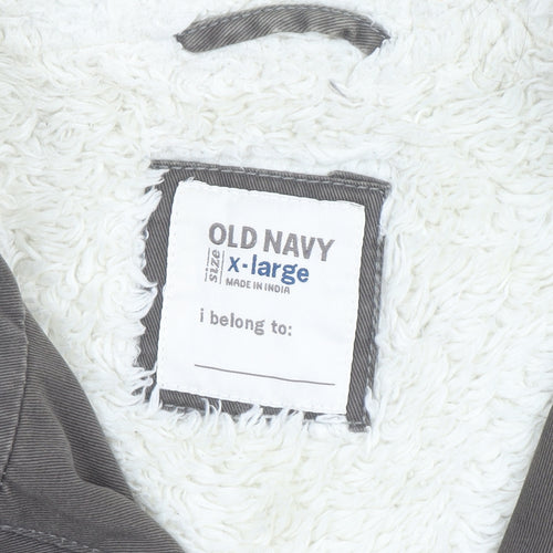 Old Navy Men's Brown Hooded Parka Jacket XL Cotton Lined