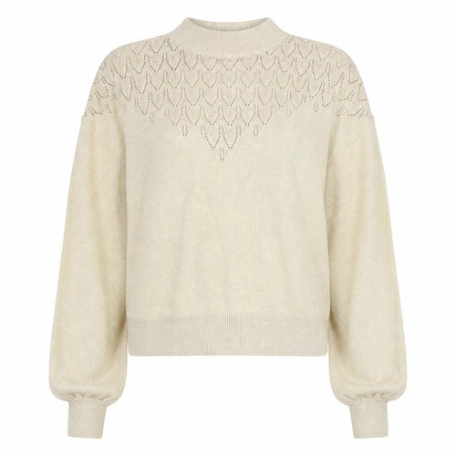 Monki Women’s Beige Mock Neck Knit Jumper Size 12
