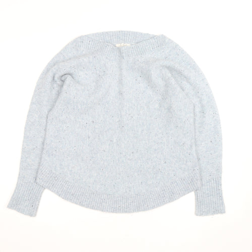 White Stuff Women’s Blue Wool Blend Crew Neck Jumper Size 14