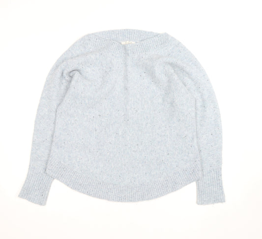 White Stuff Women’s Blue Wool Blend Crew Neck Jumper Size 14