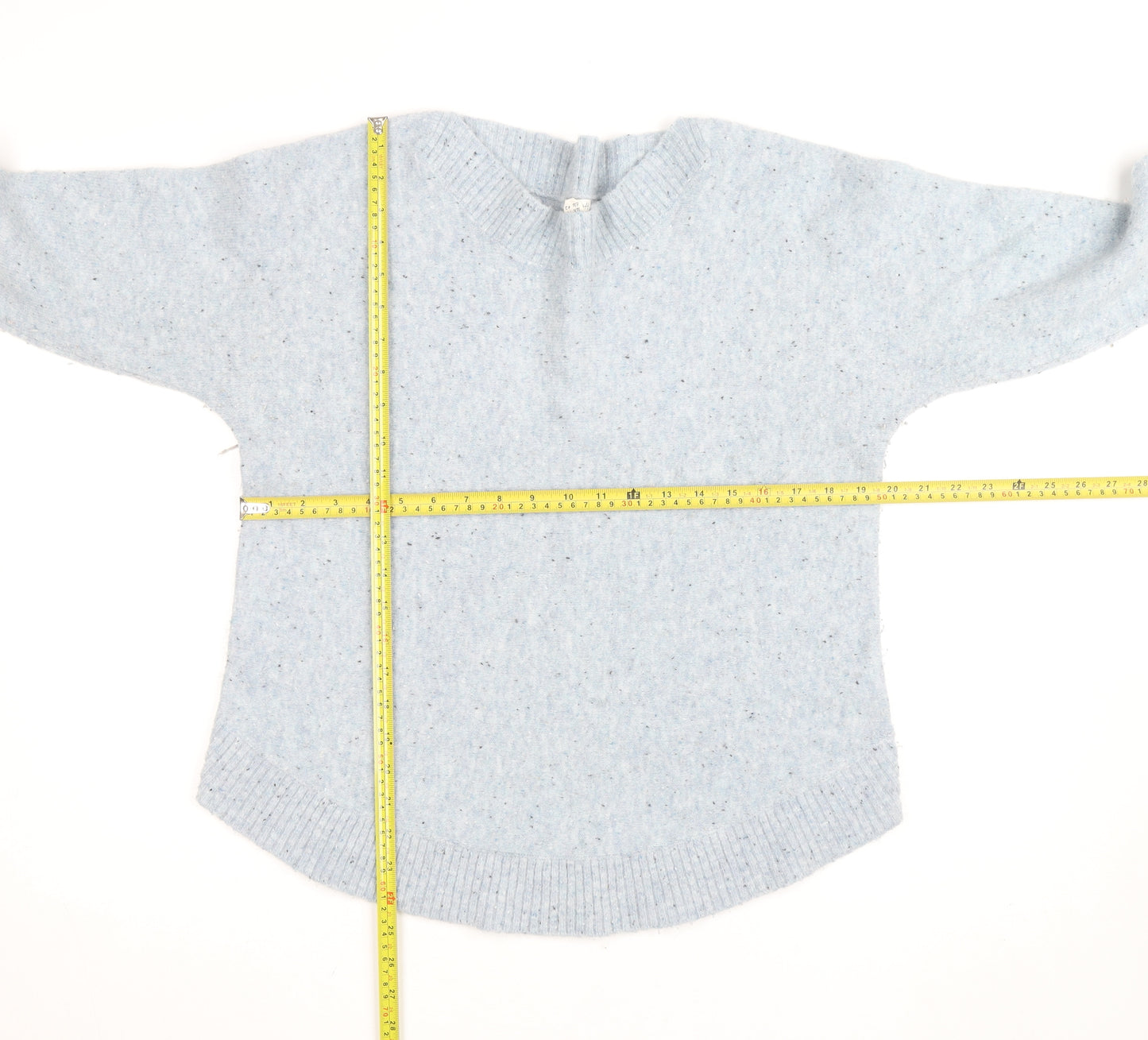 White Stuff Women’s Blue Wool Blend Crew Neck Jumper Size 14