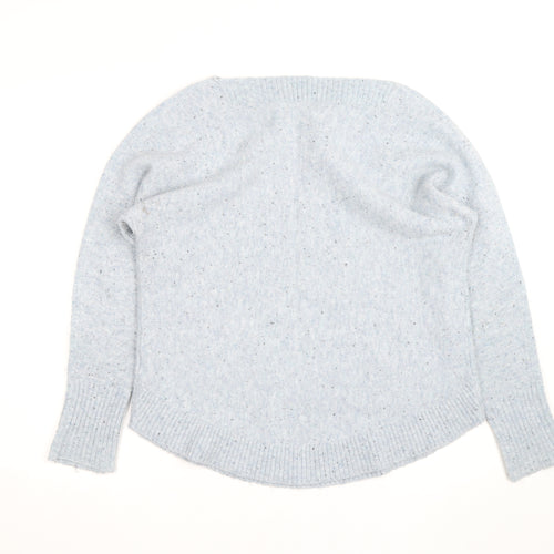 White Stuff Women’s Blue Wool Blend Crew Neck Jumper Size 14