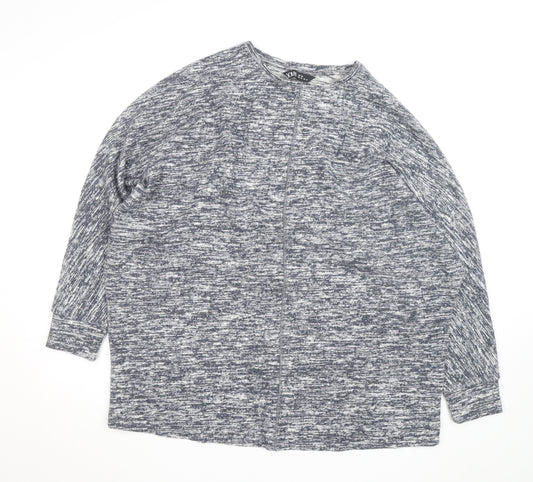 Yours Women Grey Size 18 Crew Neck Knit Cardigan