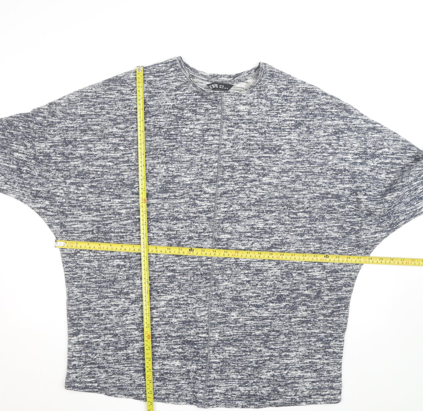 Yours Women Grey Size 18 Crew Neck Knit Cardigan