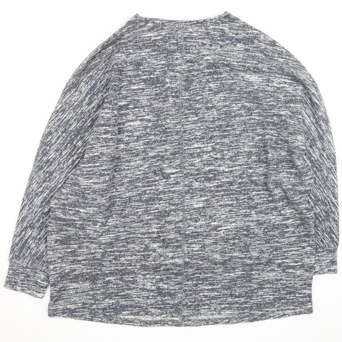 Yours Women Grey Size 18 Crew Neck Knit Cardigan