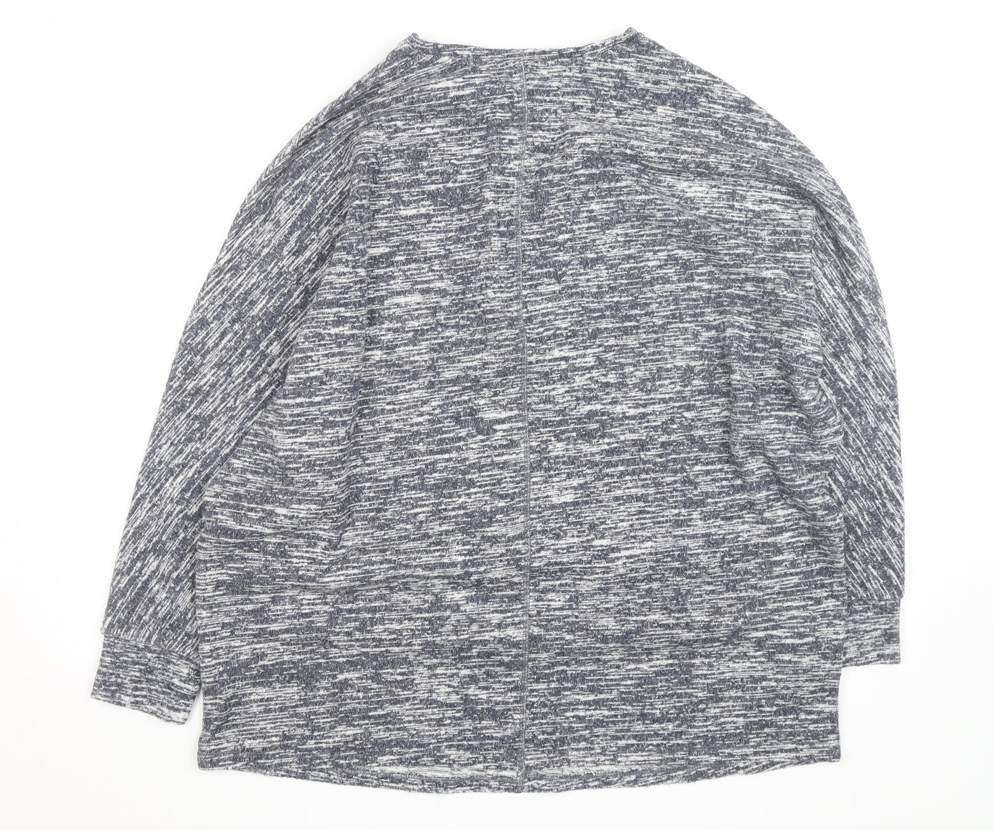 Yours Women Grey Size 18 Crew Neck Knit Cardigan