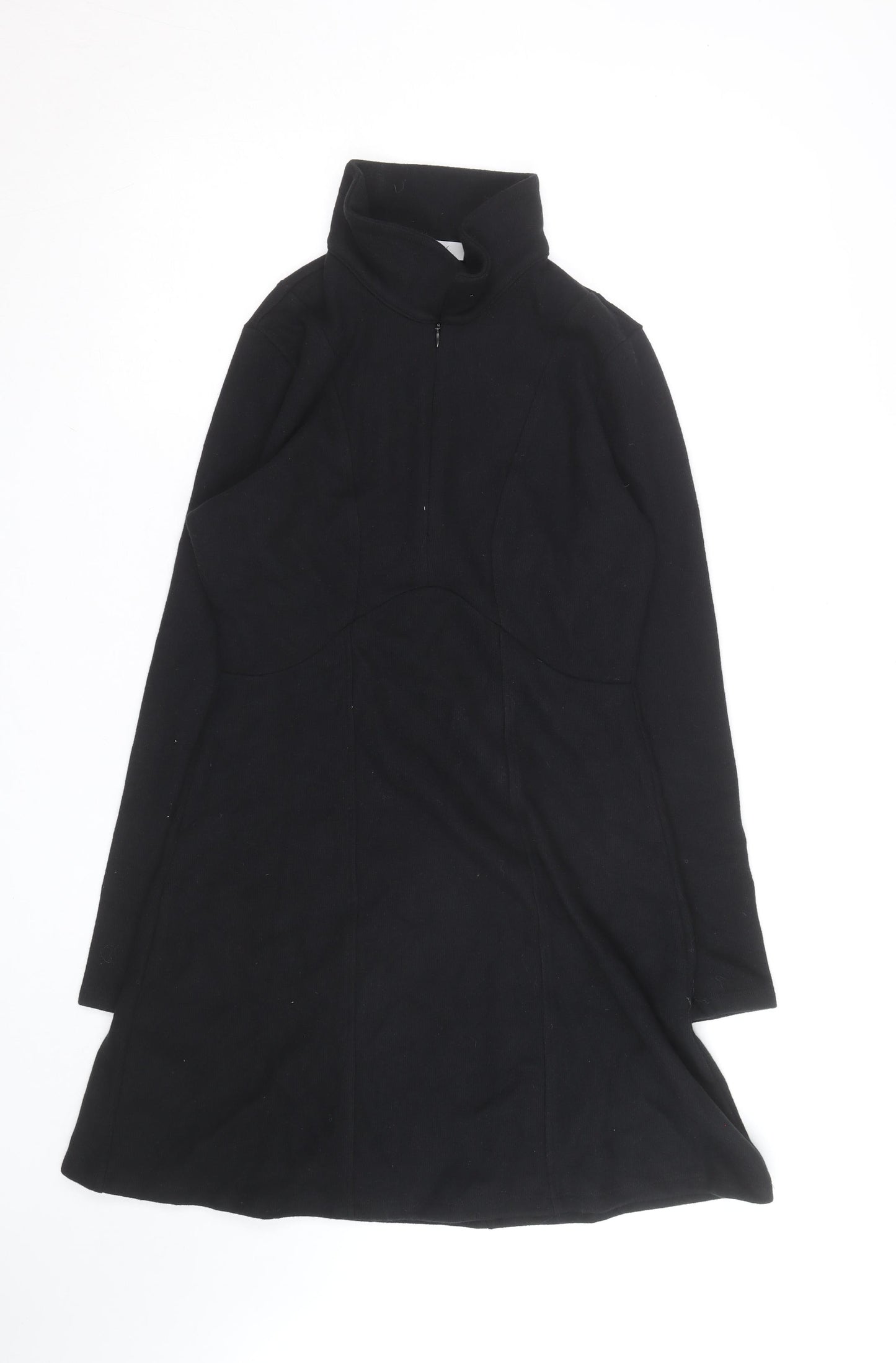 Marks and Spencer Women Black Size 12 A-Line Fleece Dress