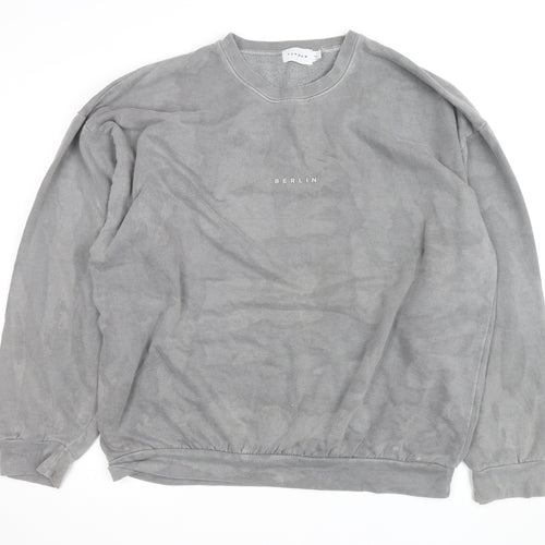 Topman Men’s Grey Berlin Crew Neck Pullover Sweatshirt Size L