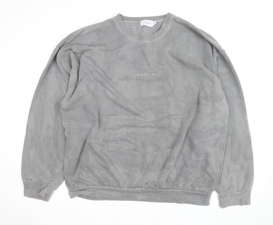 Topman Men’s Grey Berlin Crew Neck Pullover Sweatshirt Size L