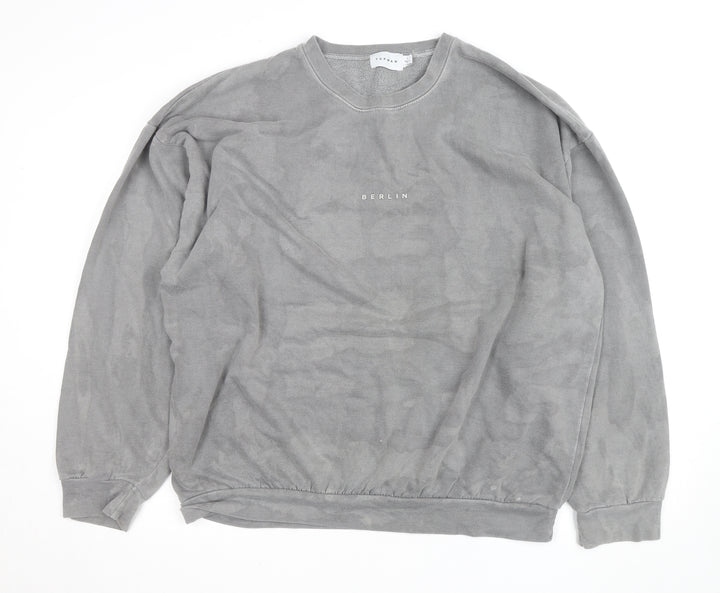 Topman Men’s Grey Berlin Crew Neck Pullover Sweatshirt Size L