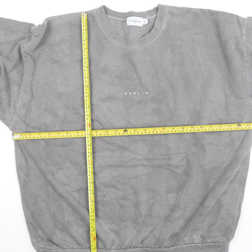 Topman Men’s Grey Berlin Crew Neck Pullover Sweatshirt Size L