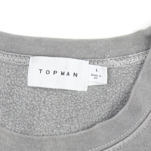 Topman Men’s Grey Berlin Crew Neck Pullover Sweatshirt Size L