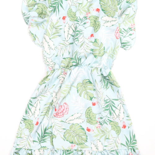 Millenium Women's Multicoloured Floral Wrap Dress Short Sleeve S