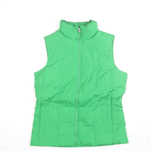 Lands' End Women's Green Petite Puffer Waistcoat Size S