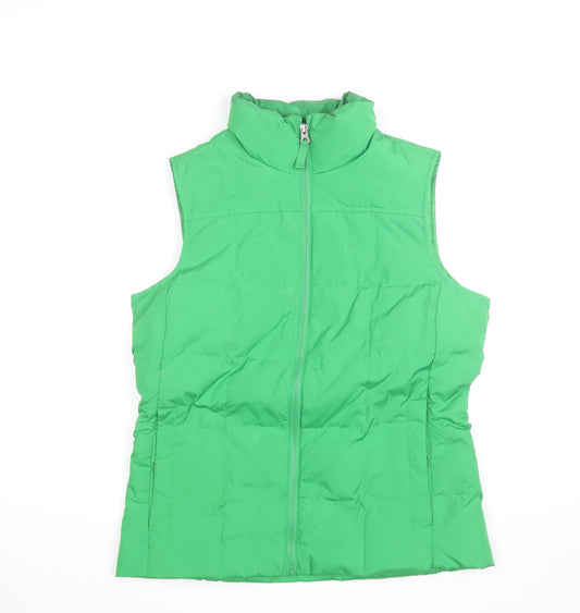 Lands' End Women's Green Petite Puffer Waistcoat Size S