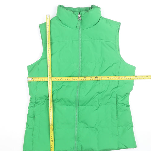 Lands' End Women's Green Petite Puffer Waistcoat Size S