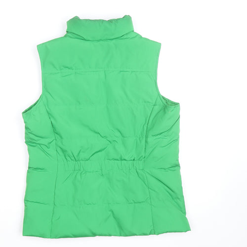 Lands' End Women's Green Petite Puffer Waistcoat Size S