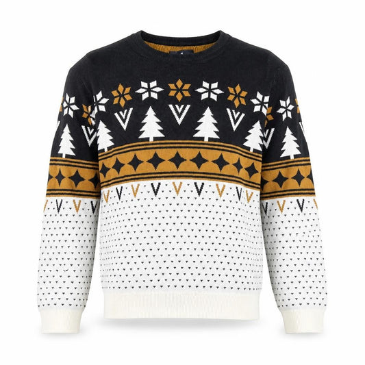 Front view of Paramour Men's Black Fair Isle Christmas Jumper XL