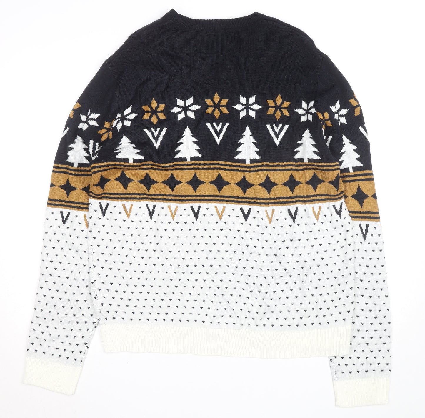Paramour Men's Black Fair Isle Christmas Jumper XL