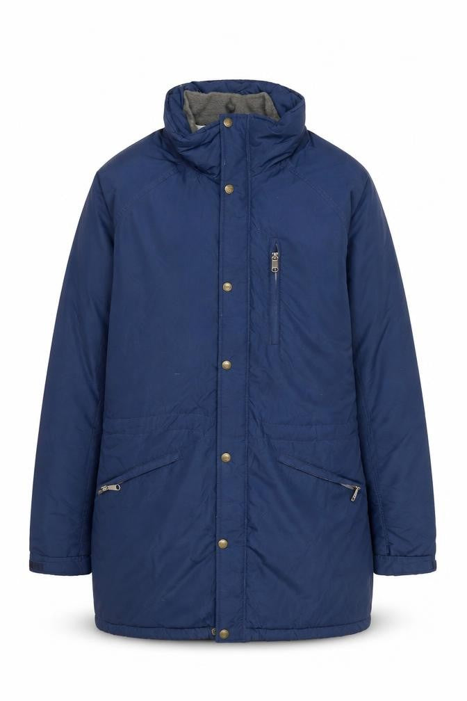 Front view of L.L. Bean Men's Blue XL Long Nylon Winter Parka Coat