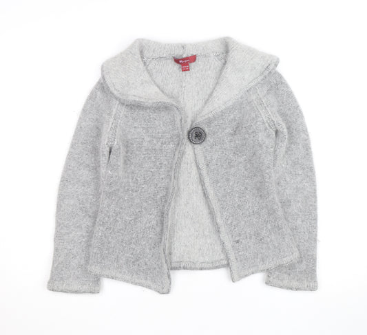 Monsoon Women Grey Lambswool Angora Cardigan UK 16