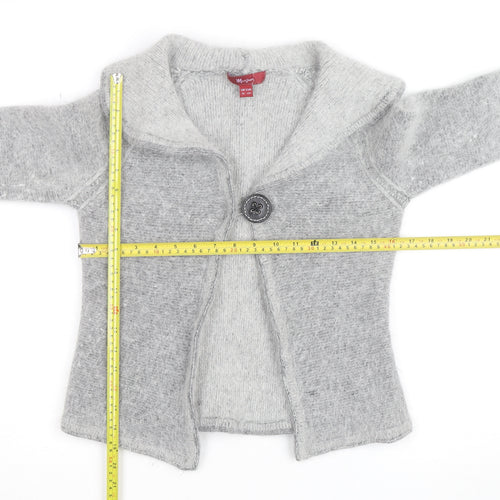 Monsoon Women Grey Lambswool Angora Cardigan UK 16