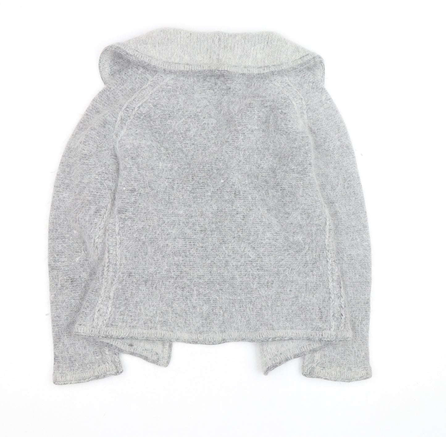 Monsoon Women Grey Lambswool Angora Cardigan UK 16