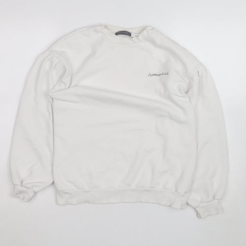 Mint Velvet Women White Crew Neck Pullover Sweatshirt Size S