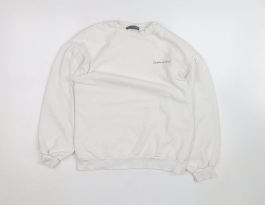 Mint Velvet Women White Crew Neck Pullover Sweatshirt Size S