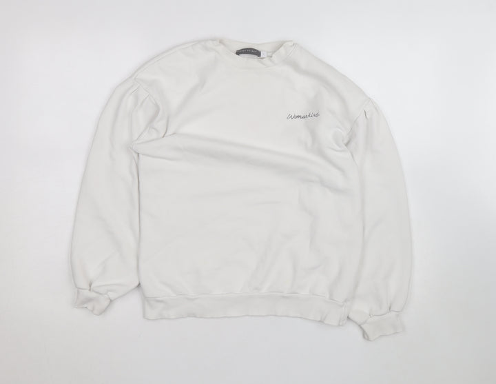 Mint Velvet Women White Crew Neck Pullover Sweatshirt Size S