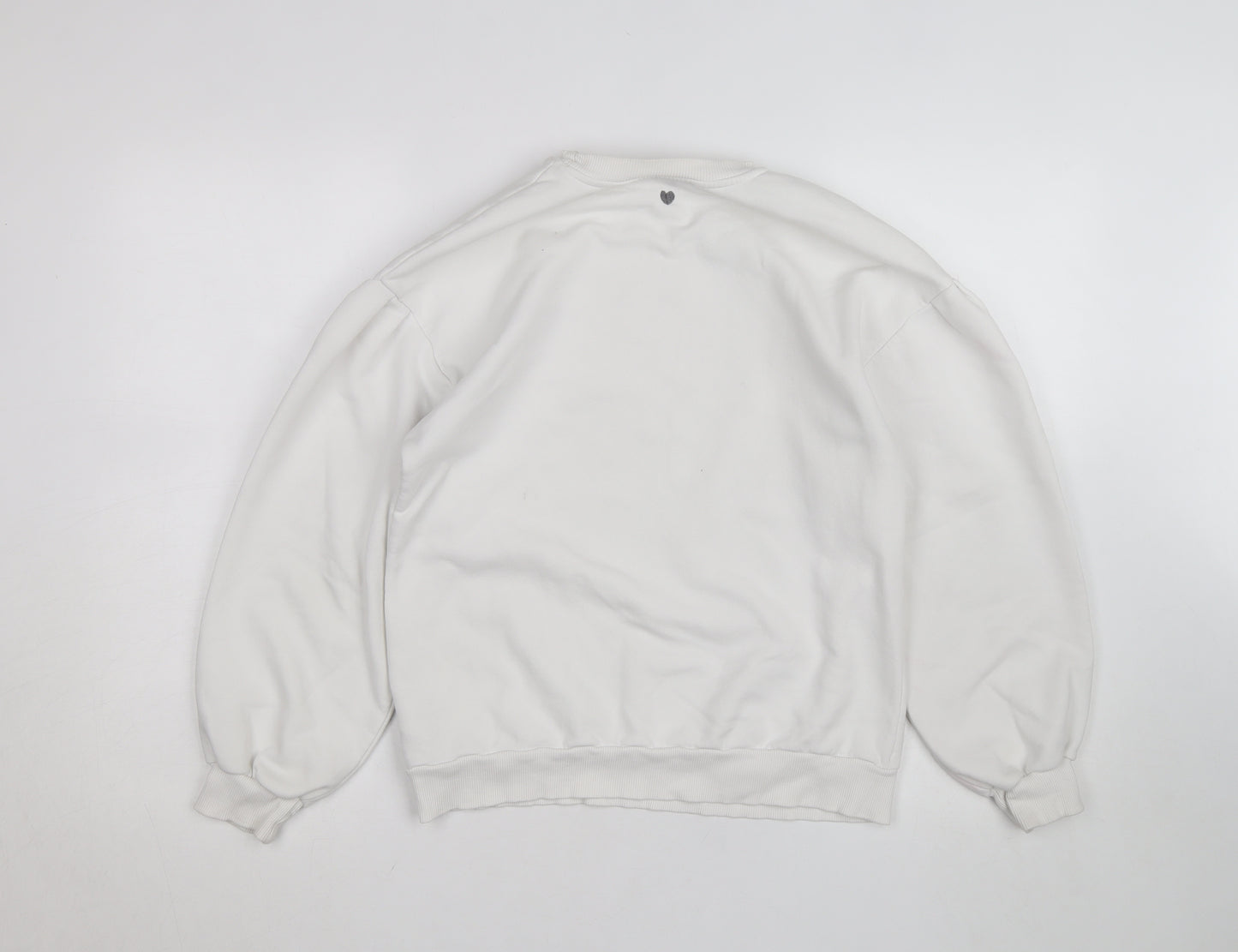 Mint Velvet Women White Crew Neck Pullover Sweatshirt Size S