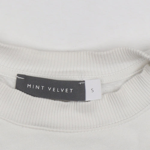 Mint Velvet Women White Crew Neck Pullover Sweatshirt Size S