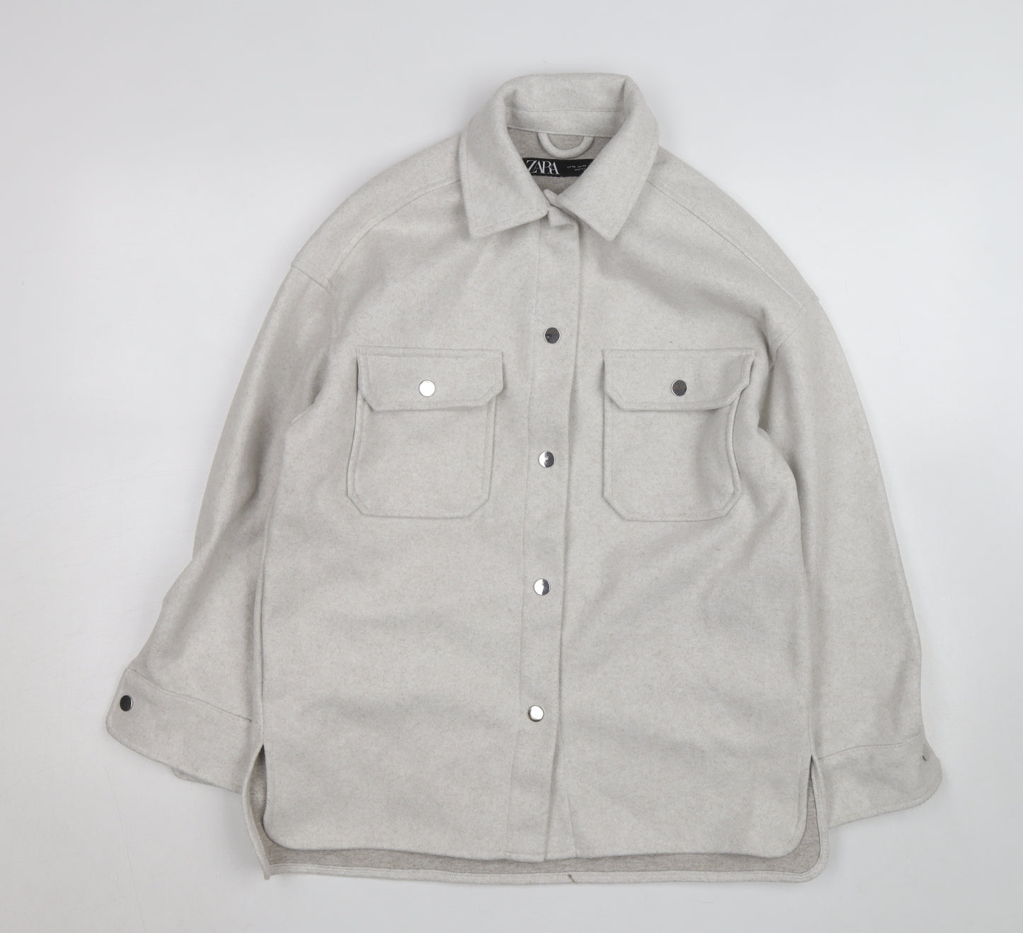 Zara Men's Grey Wool Blend Button Jacket XS Regular Fit