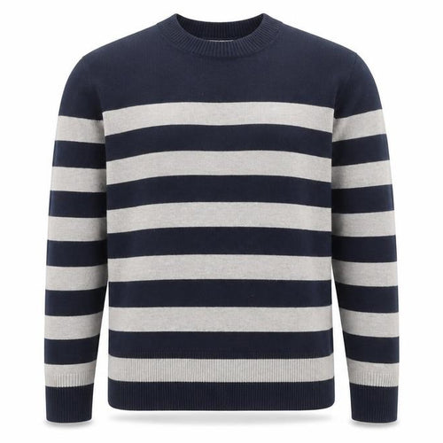 Marks and Spencer Mens Blue Striped Cotton Cashmere Jumper S