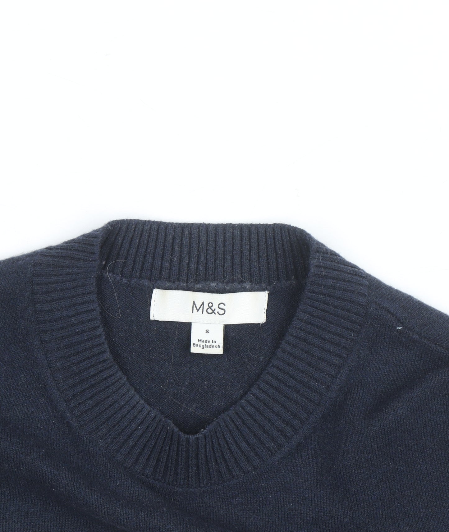 Marks and Spencer Women Navy Beige Striped Crew Neck Jumper Size S