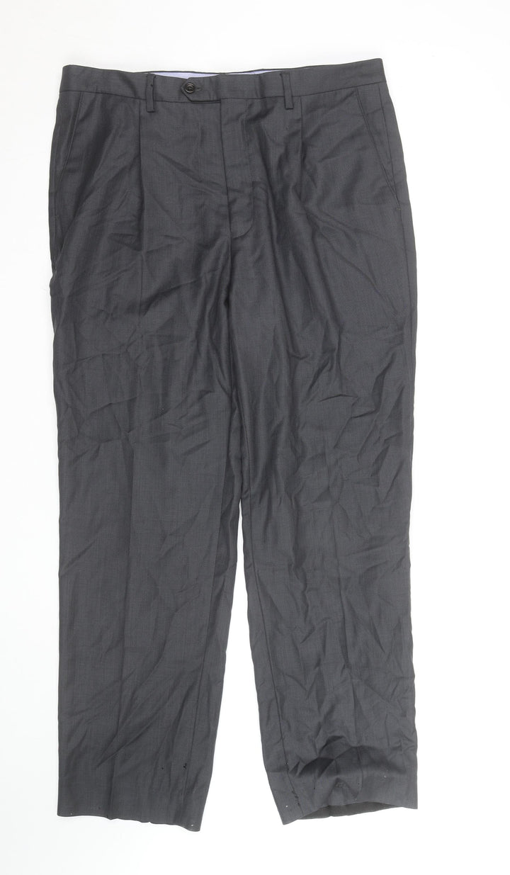 Marks and Spencer Grey Wool Dress Pants Women’s Size 15 Pleated