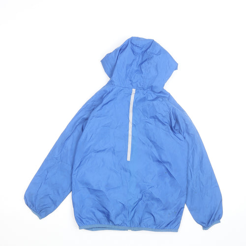 Dunnes Stores Boys Blue Hooded Windbreaker Jacket 7-8 Years Lightweight