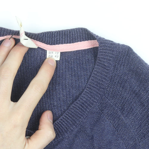 Hush Women's Purple Cotton Cashmere Long Sleeve Cardigan Size 12