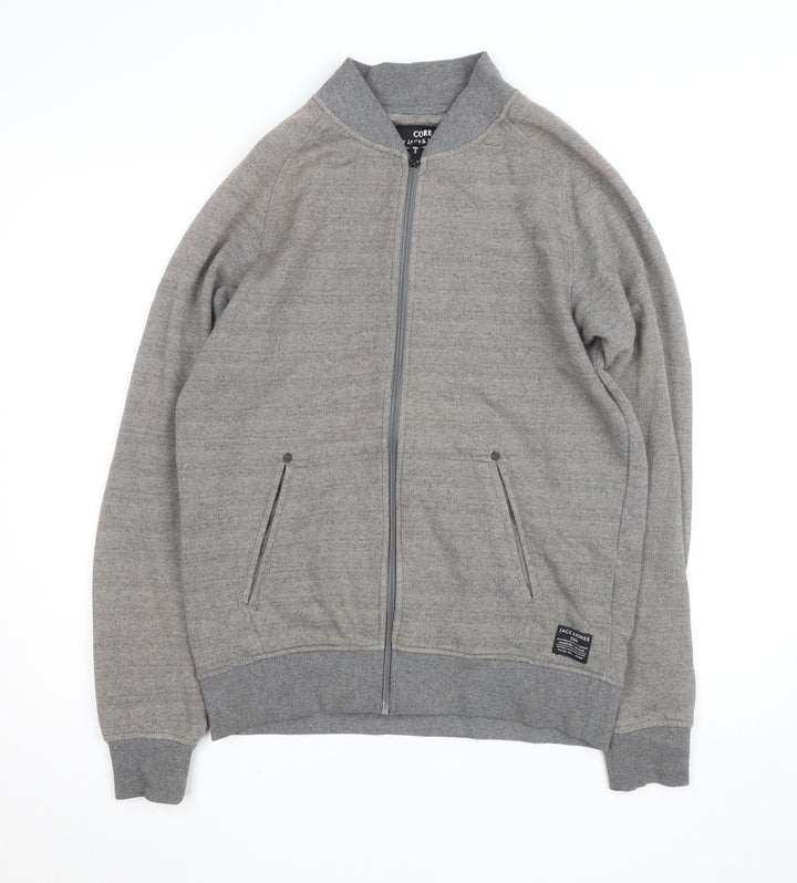 Jack & Jones Men’s Grey Full Zip Knit Jumper Size M