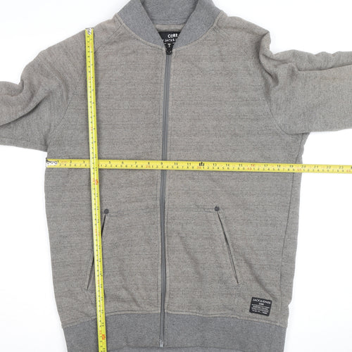 Jack & Jones Men’s Grey Full Zip Knit Jumper Size M