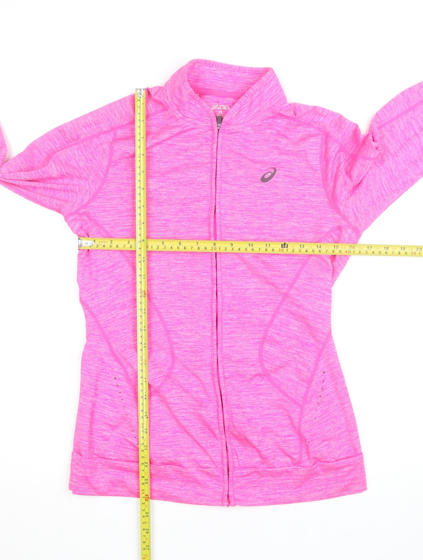 Asics Womens Pink Slim Fit Track Jacket Size M Running Zip Top