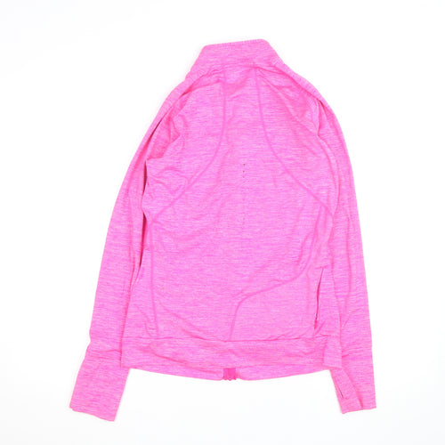 Asics Womens Pink Slim Fit Track Jacket Size M Running Zip Top