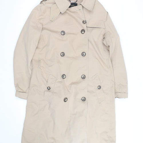 Viyella Women’s Beige Trench Coat Size 10 Long Cotton Classic Style