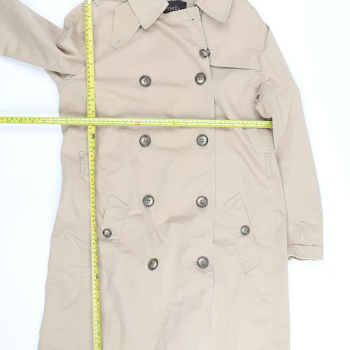 Viyella Women’s Beige Trench Coat Size 10 Long Cotton Classic Style