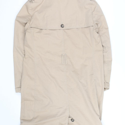 Viyella Women’s Beige Trench Coat Size 10 Long Cotton Classic Style